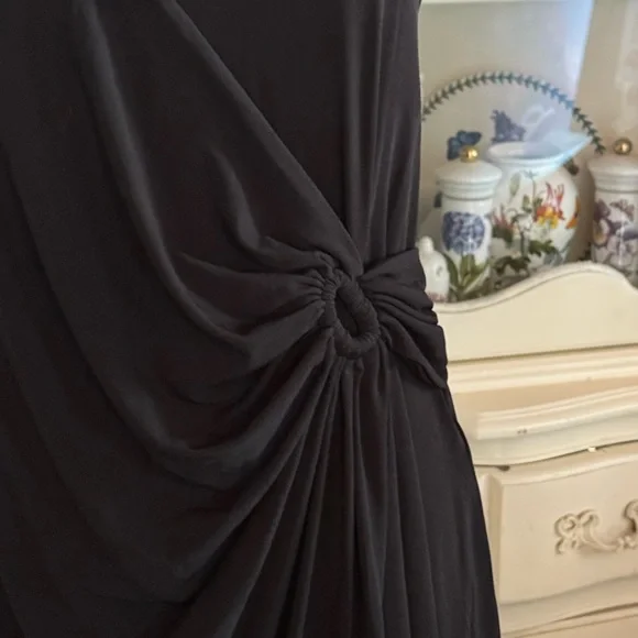 NWT Tommy Bahama Clara Black Faux Wrap Halter Dress Size Large - Picture 6 of 7